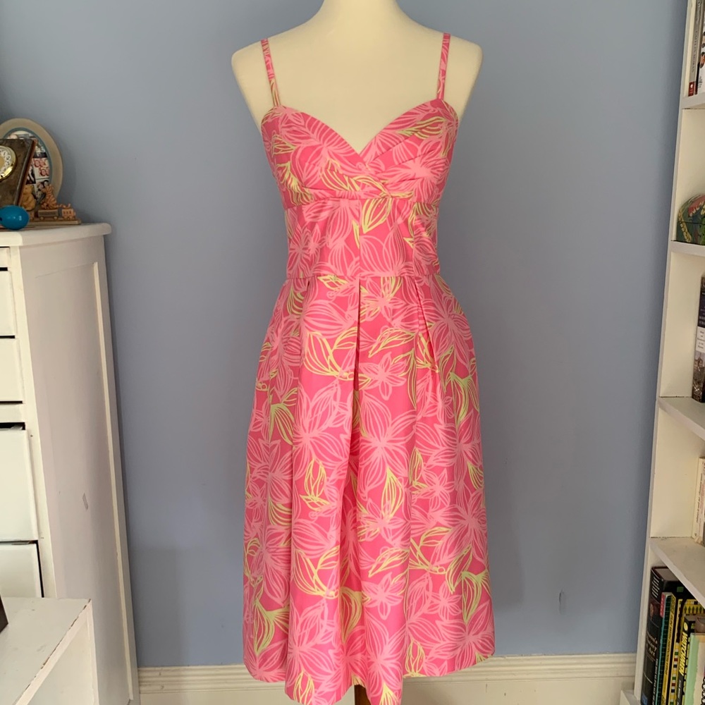 Preppy silk midi dress